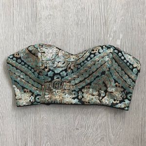 Forever 21 Sequinned Strapless Crop Top